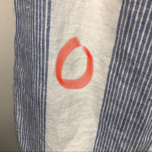 Free People Linen Wrap Skirt Blue and White Size 4 - Picture 7 of 10